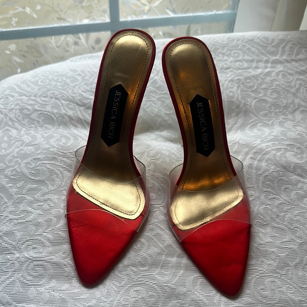 Jessica Red and Gold Heels - Picture 3 of 11